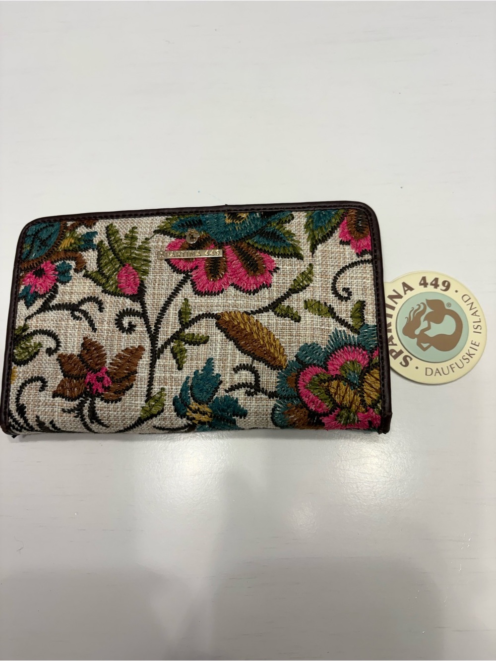 Spartina 449 Embroidered Floral Zip Wallet - Multicolor